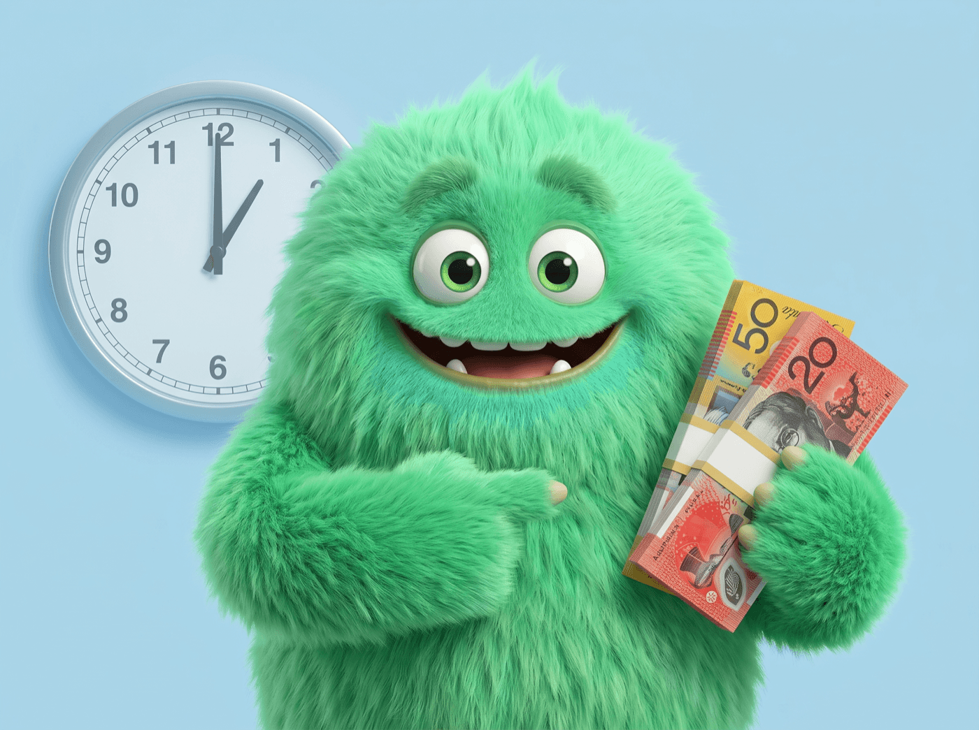 The CashPal mascot — 1 hour loans